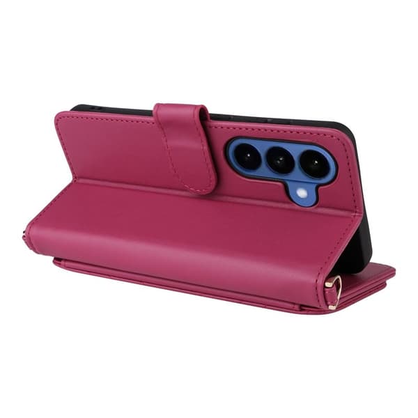 Samsung Galaxy S26 / S26 Pro Plånboksfodral Konstläder Ställ - Rosa