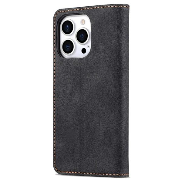 AZNS iPhone 13 Pro Max Plånboksfodral i Konstläder - Svart