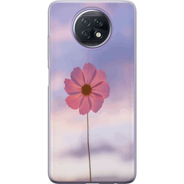 Telefontaske til Xiaomi Redmi Note 9T med lyserød blomst
