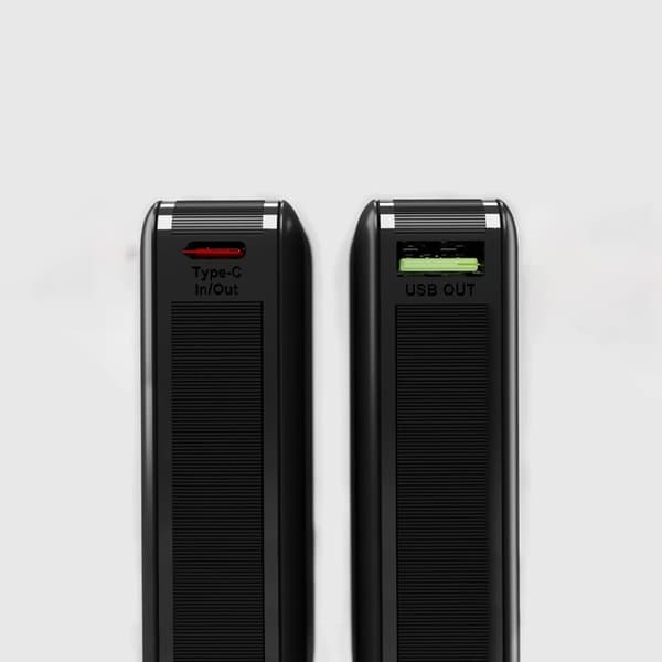 SBS Strømbank 20000mAh 65W USB-C- USB-A PD AFC - Sort Svart