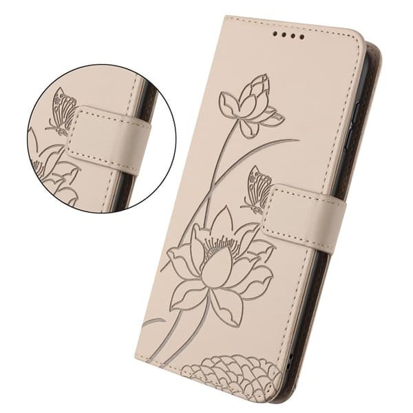 Sony Xperia 1 VII Konstläder Plånboksfodral Lotus Imprint - Beige Beige