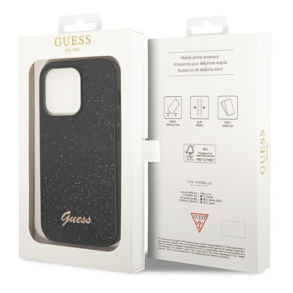 Guess Mobilskal till iPhone 14 Pro MagSafe Glitter Script