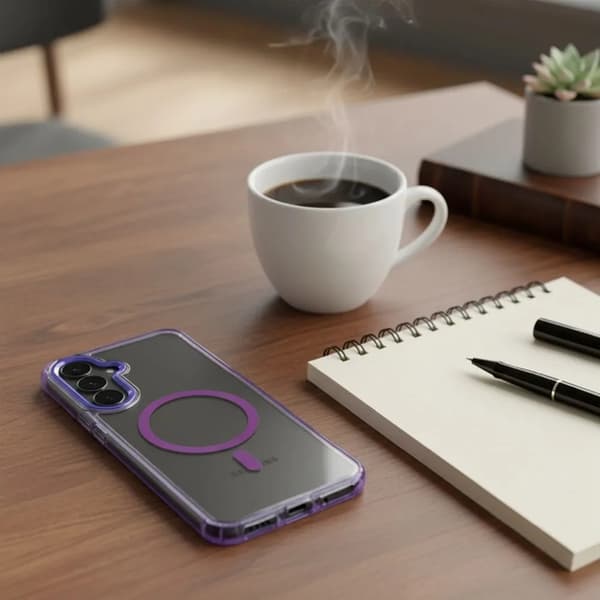 Mobilcover til Galaxy S26 Plus MagSafe Frame Clear Hybrid - Lilla Lila