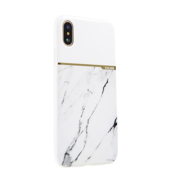 Sulada Marble Series Suojakuori iPhone XS / X:lle - valkoinen White