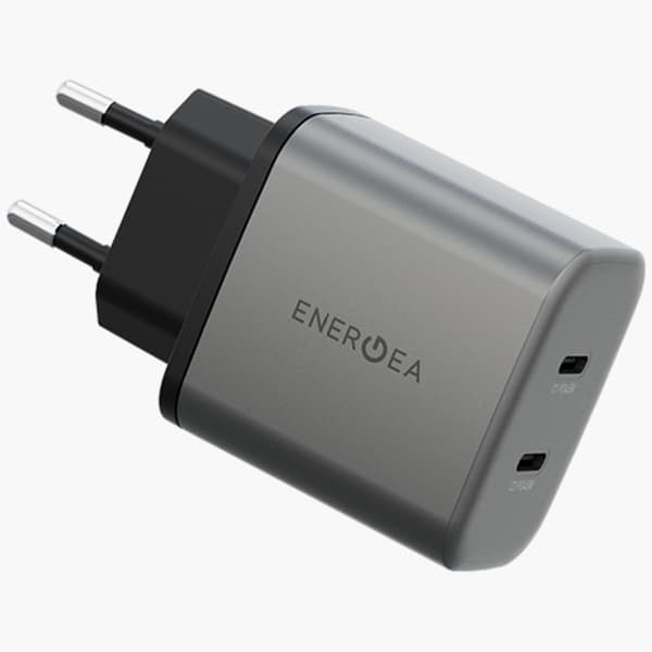 Energea Vægoplader 2xUSB-C 45W - Grå Grå