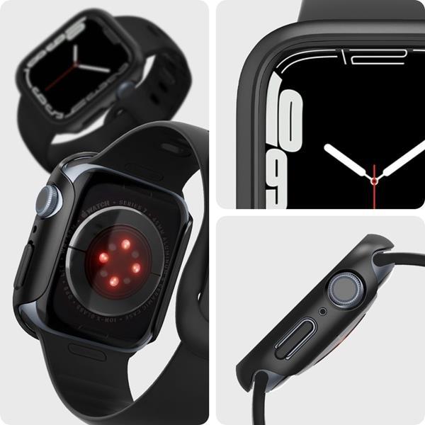 Spigen Thin Fit -kuori Apple Watch 7 45mm - Musta Black