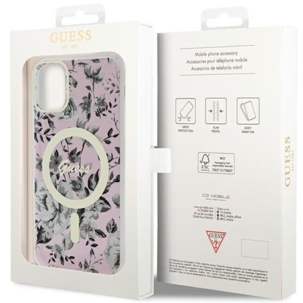Guess iPhone 11/XR Mobilskal Magsafe Flower - Rosa