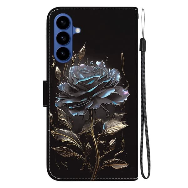 Plånboksfodral för Samsung Galaxy S26 Plus Anti-Drop Konstläder - Svart Rose