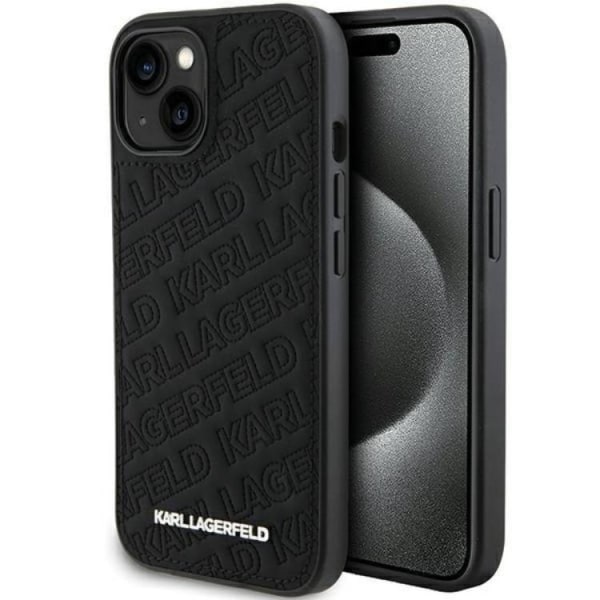 KARL LAGERFELD iPhone 15 matkapuhelimen suojakuori tikattu K-kuvio - musta