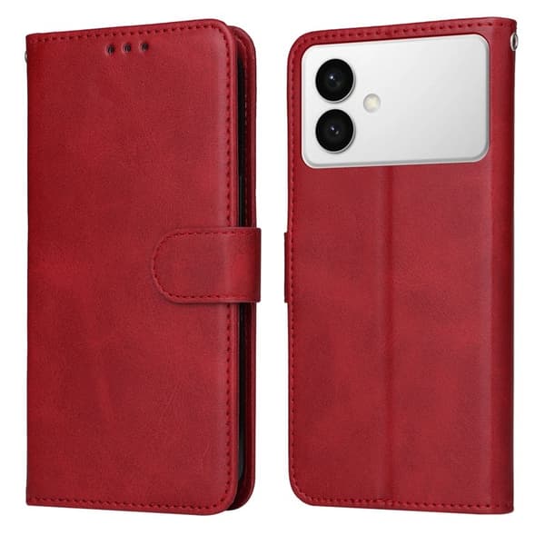 Samsung Galaxy S26 Edge Plånboksfodral Konstläder Folio Flip - Röd