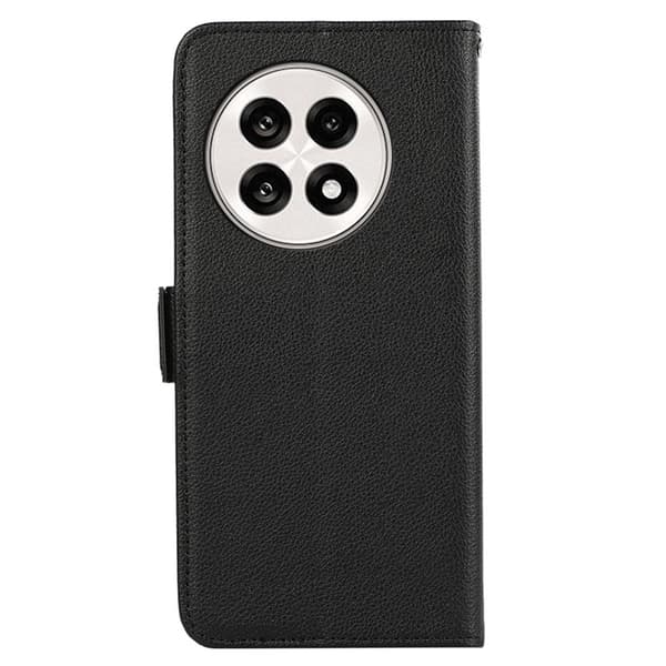 ABEEL Phone Case OnePlus 13R 5G Litchi Leather Black