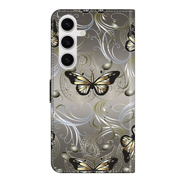 Samsung Galaxy S26 Plus Plånboksfodral Ställning Konstläder - Spetsfjäril