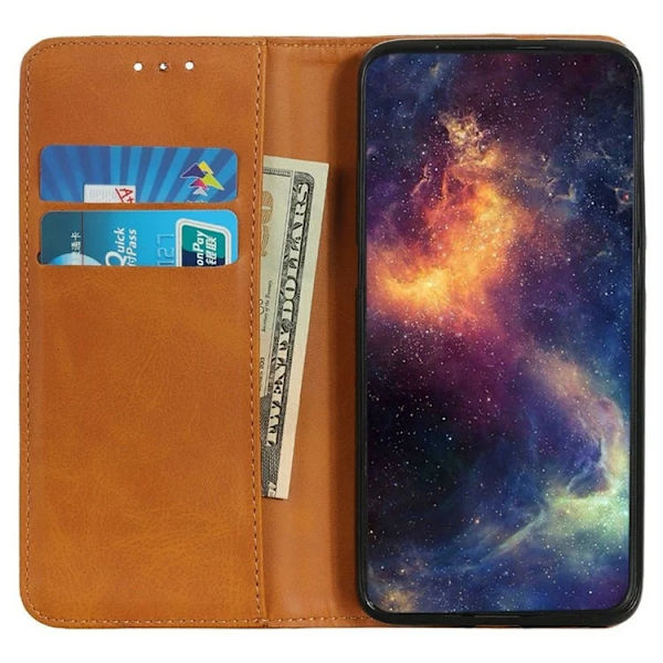 iPhone 17 Plånboksfodral Äkta läder - Brun Brun
