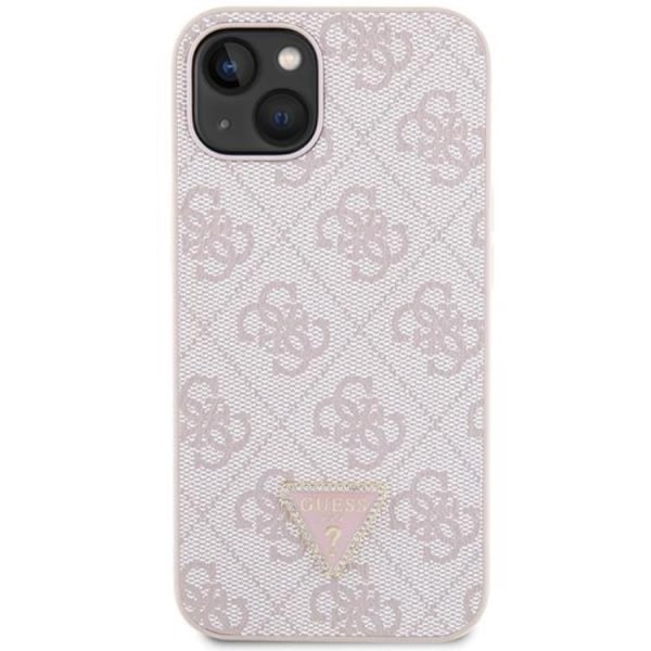 Guess iPhone 14 Mobile Case Crossbody 4G metallilogo - vaaleanpunainen
