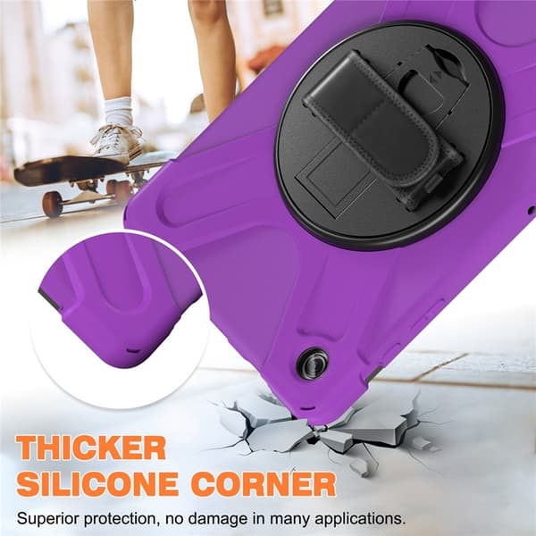 Mobilskal till Galaxy Tab A9 Plus Silikon Rotary Kickstand Lila