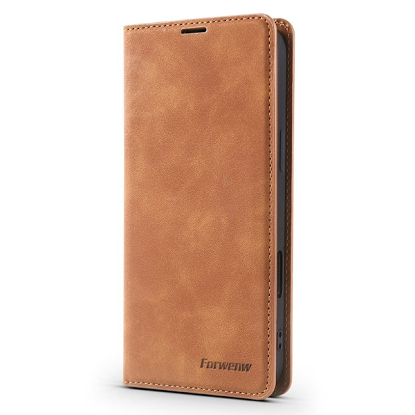FORWENW iPhone 17 Plånboksfodral Konstläder - Brun