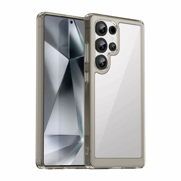 Mobilskal till Galaxy S25 Ultra Outer Space med Ram - Transparent/Svart Transparent