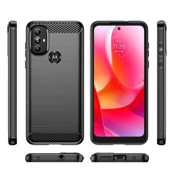 Carbon Fleksibelt Cover Motorola Moto G Power (2022) - Sort Black