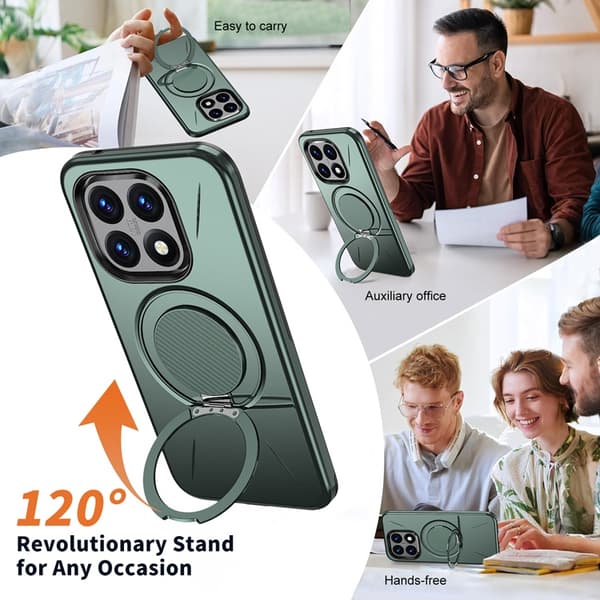 Mobilskal till Xiaomi 15T Magsafe Rotating Kickstand TPU + PC Grön