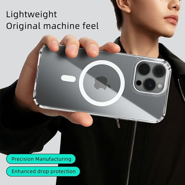 ABEEL Mobilskal till iPhone 16 Pro MagSafe Anti Scratch Klar TPU Lila