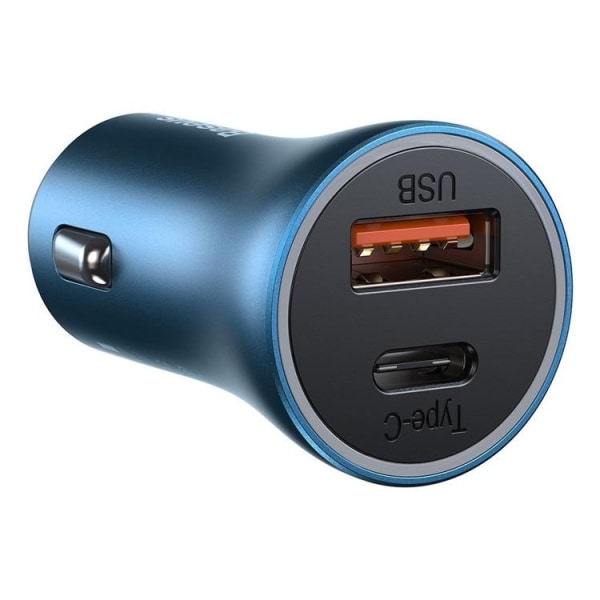 Baseus Billaddare USB-A/USB-C 40W - Blå