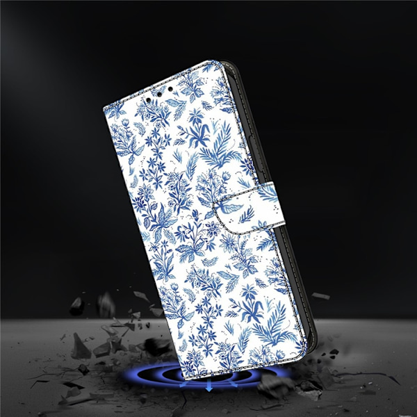 Galaxy A17/A26 Plånboksfodral Konstläder Pattern Printing Vit