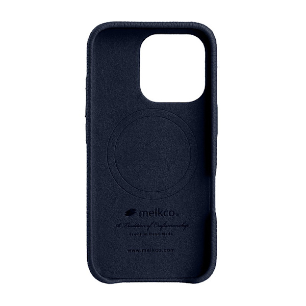 MELKCO Mobilskal till iPhone 16 Pro Max Magnetiskt Äkta Läder PC - Blå