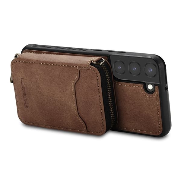 LC.IMEEKE L6 för Samsung Galaxy S22+ Plånboksfodral Konstläder - Brun