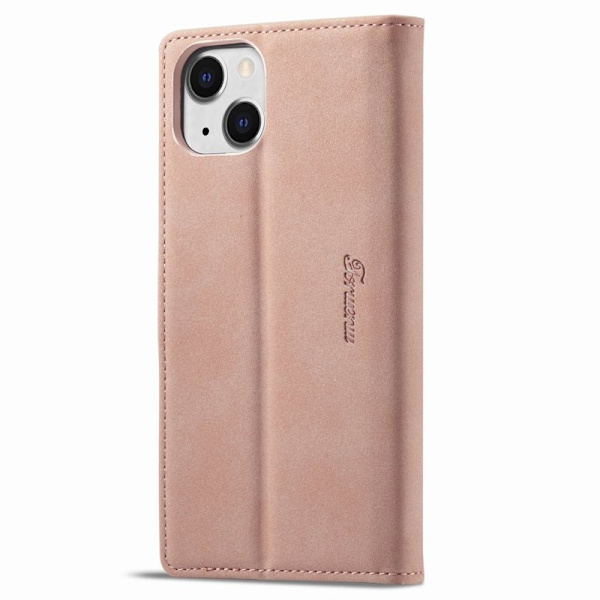 FORWENW iPhone 15 Plånboksfodral Konstläder Ställ - Roséguld