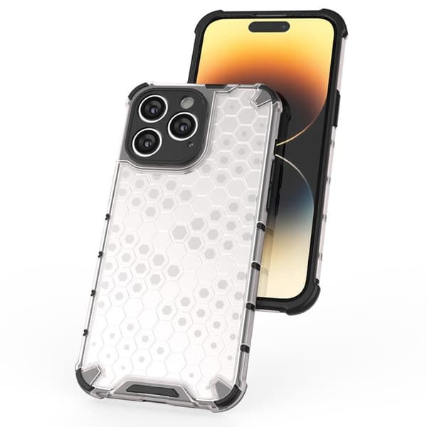 iPhone 14 Pro Max Skal Honeycomb Armored Hybrid - Musta Black