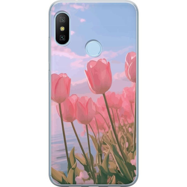 Mobilskal till Xiaomi Mi A2 Lite med Rosa Tulpaner