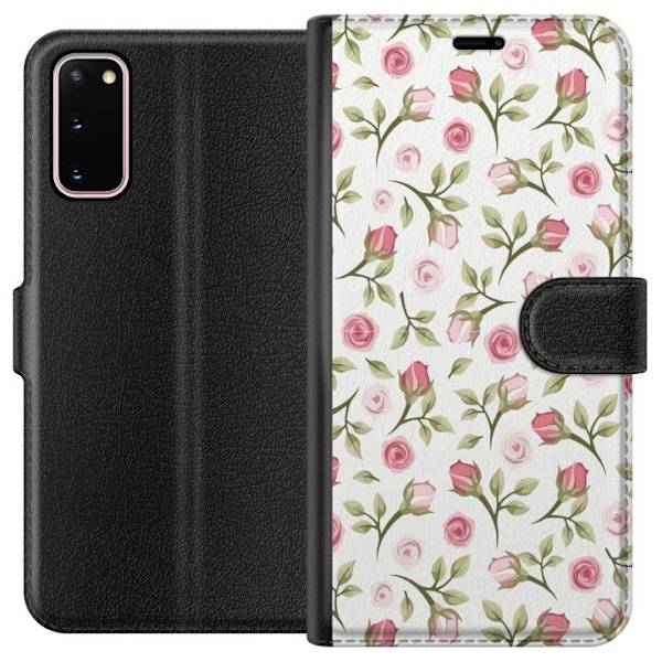 Plånboksfodral till Samsung Galaxy S20 med Blommigt