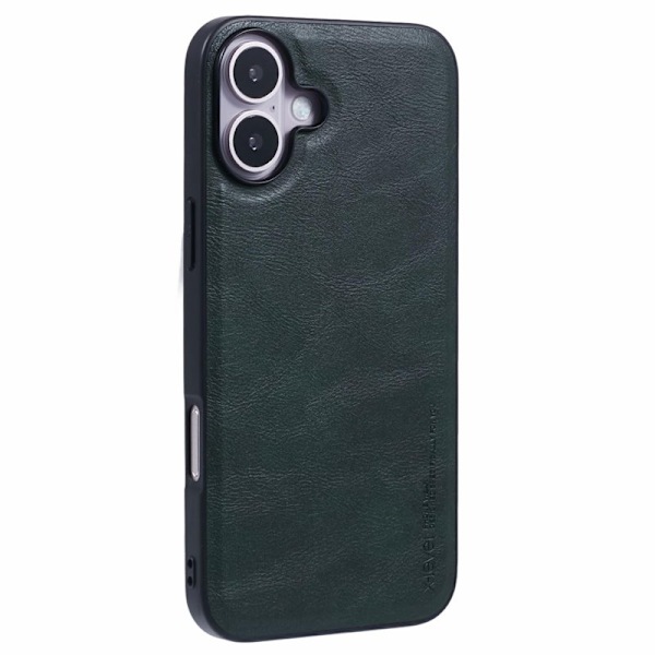 X-LEVEL Bojue-3 Mobilskal till iPhone 16 Plus Läder Grön