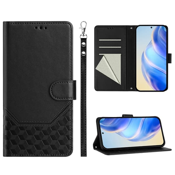 Nothing Phone (3a) Pro Plånboksfodral Imprinted Honeycomb RFID Svart