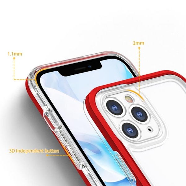 iPhone 11 Pro Skal Clear 3in1 - Röd
