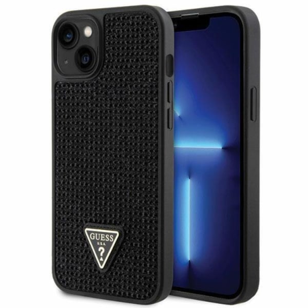 Guess iPhone 14 Plus -puhelinkuori Rhinestone Triangle - Musta