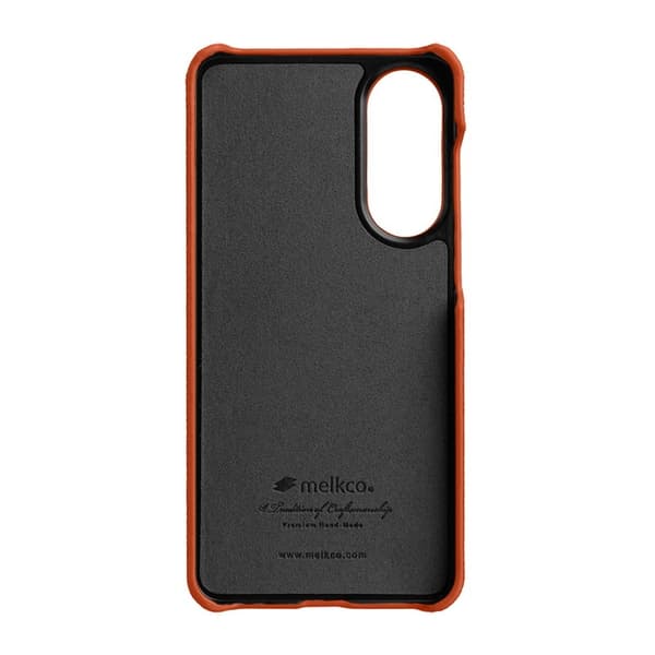 MELKCO Mobilskal till Samsung Galaxy S25 Edge Äkta Läder PC - Orange