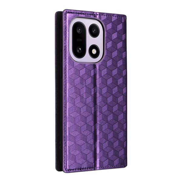 OnePlus 15 Plånboksfodral Rhombus Imprinted Konstläder - Lila Lila