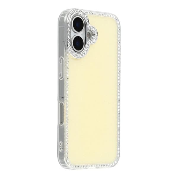 Mobilskal till iPhone 17 Rhinestone Edge - Glitter Gul Gul