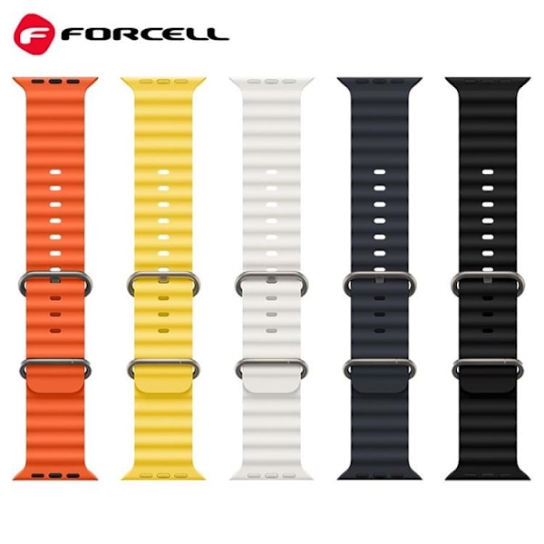 Forcell Apple Watch (42/44/45/49mm) Armband F-Design - Vit