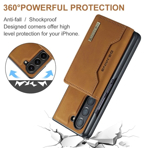 DG.MING M2 Kickstand Plånboksfodral Samsung Galaxy Z Fold5 - Brun