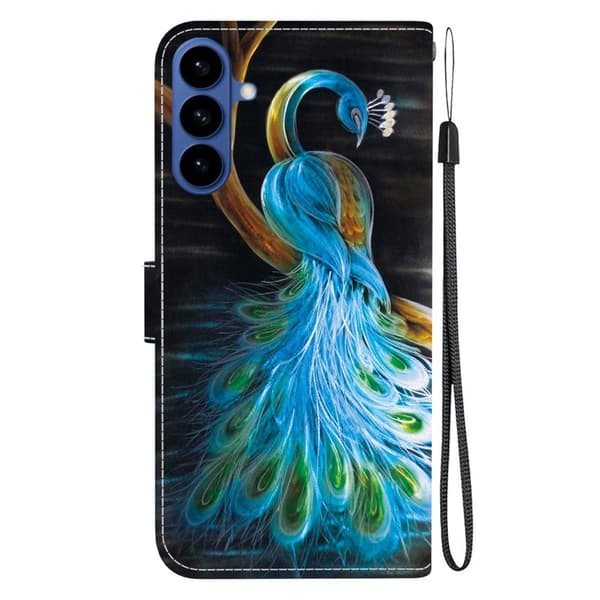 Samsung Galaxy S26/S26 Pro Plånboksfodral Mönstertryckt Konstläder - Påfågel