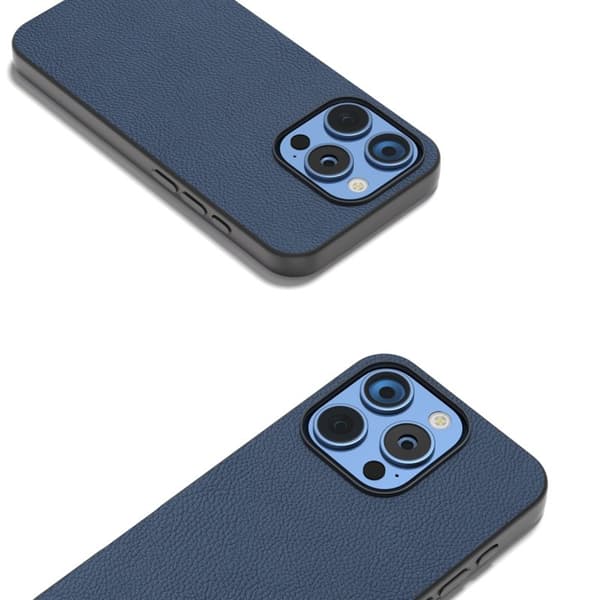 ABEEL Mobilskal till iPhone 16 Pro i äkta läder och TPU - Blå