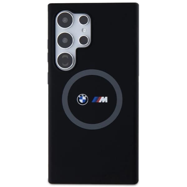 BMW Galaxy S24 Ultra Mobilskal Magsafe M Silikon Printed Ring - Sort Black
