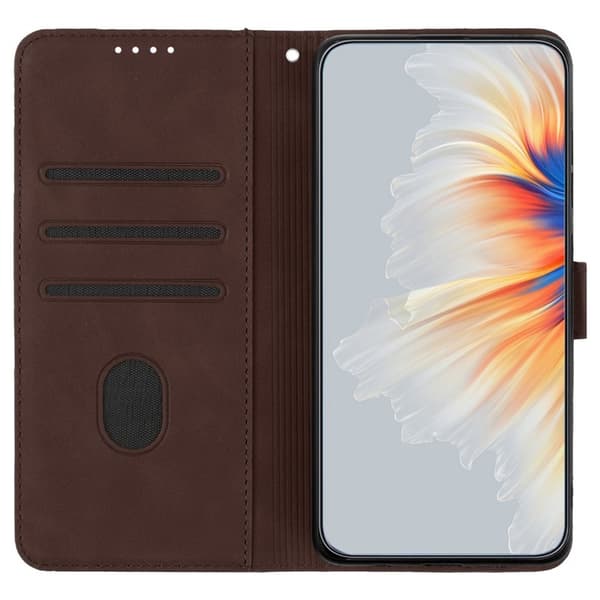 YX0030 Samsung Galaxy A55 5G Plånboksfodral Konstläder Skydd - Brun