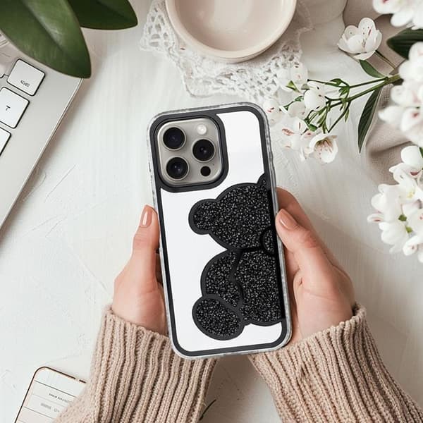 Mobilskal till iPhone 13 Pro Teddy Bear - Svart Black