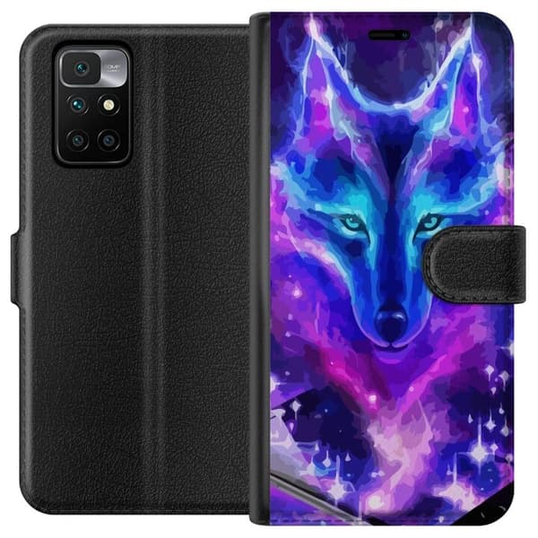 Pungcover til Xiaomi Redmi 10 med Neon Ulv
