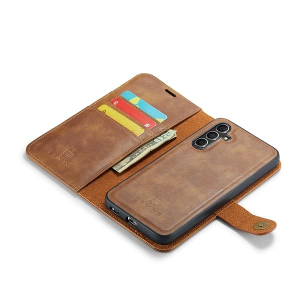 DG.MING Samsung Galaxy S25+ Plånboksfodral Äkta läder - Brun