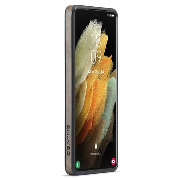 DG.MING Mobilskal till Samsung Galaxy S21 Ultra 5G Läder Coated Brun