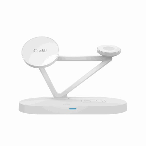Tech-Protect 3-i-1 trådløs oplader iPhone Apple Watch AirPods - Vit